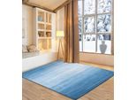 Wollteppich OTTO HOME "Lessach", blau, B:190cm H:14mm L:290cm, Schurwolle, Teppiche, Handweb Teppich, mit modernem Farbverlauf, reine Wolle, handgewebt