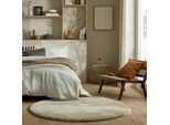 Hochflor-Teppich FLAIR RUGS "Feather", beige (natur), H:40mm Ø:133cm, Kunstfaser, Teppiche