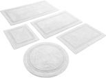 Badematte WECON HOME BASICS "Knut", weiß, H:20mm, Baumwolle, Badematten, Badematte, waschbar, rutschfest, strapazierfähig, pflegeleicht, Bordüre, weich