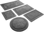 Badematte WECON HOME BASICS "Knut", granit grau, H:20mm, Baumwolle, Badematten, Badematte, waschbar, rutschfest, strapazierfähig, pflegeleicht, Bordüre, weich