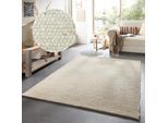 Wollteppich OTTO HOME "Greith", beige (natural), B:140cm H:12mm L:200cm, Schurwolle, Teppiche, Wendeteppich, meliert, reine Wolle, handgewebt, Scandi, Wohnzimmer