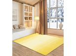 Wollteppich OTTO HOME "Lessach", gelb, B:90cm H:14mm L:160cm, Schurwolle, Teppiche, Handweb Teppich, mit modernem Farbverlauf, reine Wolle, handgewebt