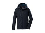 Softshelljacke KILLTEC "KOW 79 MN SFTSHLL JCKT", Herren, Gr. 3XL, blau (midnight), Oberseite: 92% Polyester, 8% Elasthan.Rückseite: 100% Polyester, Jacken Softshelljacke, Wasser- und windabweisende Softshelljacke, abnehmbare Kapuze