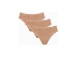Taillenslip SLOGGI "24/7 Cotton Lace", Damen, Gr. 40, beige, Jersey, Obermaterial: 96% Baumwolle, 4% Elasthan (LYCRA), gemustert, unifarben, körpernah, Unterhosen Taillenslip, mit edler Spitze und flachen Nähten, Topseller