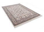 Orientteppich THEKO "Benares Isfahan" Gr. 3, braun (creme, braun), B:120cm H:12mm L:180cm, Schurwolle, Teppiche, Fransenteppich, reine Wolle, handgeknüpft, mit Fransen
