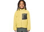 Fleecejacke JACK WOLFSKIN "ICE CURL HOOD JACKET K", Kinder, Gr. 176, lemon ice, Fleece, Obermaterial: 100% Polyester, normal, hoch geschlossener Ausschnitt, eingesetzt eingefasste Kante, Jacken Fleecejacke, mit Kapuze, mit Brusttasche mit Reissverschluss