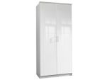 Mid.you Kleiderschrank Wimex Clack, Weiß, Weiß Hochglanz, Holzwerkstoff, 1 Fächer, 91x199x58 cm, BQ - Bündnis für Qualität, Made in Germany, DIN EN ISO 9001, in verschiedenen Größen erhältlich, Schlafzimmer, Kleiderschränke, Drehtürenschränke