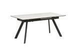 Mid.you Esstisch Keramik Marmor-Optik Ausziehbar, Schwarz, Weiß, Metall, Keramik, Holzwerkstoff, rechteckig, eckig, 90x76x160-200 cm, ausziehbar, Esszimmer, Tische, Esstische, Esstische ausziehbar