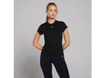 MP Damen Basics Körperbetontes Kurzarm-T-Shirt – Schwarz - XL