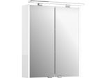 Artiqua Spiegelschrank 812E4560 600mm, weiß glanz, 2 Türen, LED Aufsatzleuchte