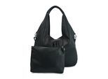 Schultertasche HARPA "AVEL", Mädchen, Gr. B/H/T: 45cm x 31cm x 45cm, schwarz, Lederimitat, unifarben, Taschen Schultertasche, mit zusätzlicher Umhängetasche