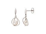 Perlenohrringe JOBO "Ohrringe Weißgoldohrringe 24 mm", weißgold 585, Ohrringe, Damen, Perlen Weißgold 585, Perlen, Weißgold 585, 585 Weißgold mit Perlen