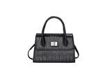 Schultertasche HARPA "MAIRA", Mädchen, Gr. B/H/T: 9cm x 15cm x 20cm, schwarz, Lederimitat, mehrfarbig, Taschen Schultertasche, in Krokoleder-Optik