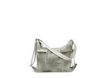 Schultertasche HARPA "GEORGIA", Mädchen, Gr. B/H/T: 15cm x 15cm x 41cm, weiß, grau, Baumwolle, unifarben, Taschen Schultertasche, in moderner Patchwork-Optik