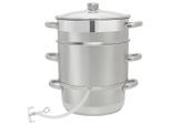 Homeware Profession. Dampfentsafter , Edelstahlfarben , Metall, Glas , 8 l , Lfgb , Messskala,mit Dampfablass , Küchengeräte
