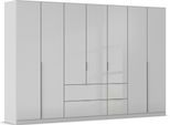 Drehtürenschrank OTTO HOME "Kleiderschrank Kleiderschränke Schrank Garderobe AGORDO mit Glasfront", grau (seidengrau, glas seidengrau), B:315cm H:210cm T:54cm, Holzwerkstoff, Schränke, Drehtürenschrank, mit Außenschubkästen, in 7 Breiten und 2 Höhen MADE IN GERMANY