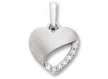 Kettenanhänger ONE ELEMENT "Zirkonia Herz Herz Anhänger aus 925 Silber", silber, Schmuckanhänger, Damen, Silber 925 (Sterlingsilber), Kettenanhänger, Ein Geschenk von Herzen – zart, elegant & voller Symbolik