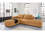 Ecksofa "LooksIII L-Form", gelb (senf), B:287cm T:229cm, Struktur (100% Polyester);Feinstruktur (100% Polyester), LOOKS BY WOLFGANG JOOP, Sofas, Ecksofa, durch Drehfunktion zum Bett wandelbar, inklusive Staufach