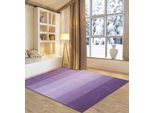 Wollteppich OTTO HOME "Lessach", lila, B:140cm H:14mm L:200cm, Schurwolle, Teppiche, Handweb Teppich, mit modernem Farbverlauf, reine Wolle, handgewebt