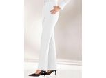Bügelfaltenhose COME ON, Damen, Gr. 24, Kurzgrößen, weiß, 100% Polyester, unifarben, lang, Hosen