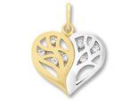 Kettenanhänger ONE ELEMENT "Zirkonia Herz Herz Anhänger aus 333 Gelbgold", gold, Schmuckanhänger, Damen, Gelbgold 333 Gold, Gelbgold 333, Gold, Kettenanhänger, Ein Geschenk von Herzen – zart, elegant & voller Symbolik
