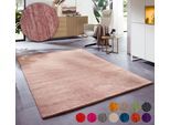 Wollteppich OTTO HOME "Karchau", rosa (rose), B:40cm H:13mm L:60cm, Schurwolle, Teppiche, Handweb Teppich, meliert, reine Wolle, handgewebt, brilliante Farben