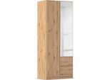 Drehtürenschrank OTTO HOME "Kleiderschrank Schrank Garderobe AGORDO mit Dekor- oder Hochglanzfront", braun (eiche artisan), B:91cm H:229cm T:54cm, Holzwerkstoff, Schränke, Drehtürenschrank, mit Außenschubkästen, in 7 Breiten und 2 Höhen MADE IN GERMANY