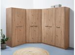 Schrank-Set RAUCH "Kleiderschrank Schrank Garderobe Wäscheschrank VANDOR", braun (eiche artisan), B:253cm H:197cm T:208cm, Holzwerkstoff, Kastenmöbel-Sets, 7-türig mit viel Stauraum, Schränke einzeln stellbar MADE IN GERMANY
