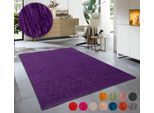 Wollteppich OTTO HOME "Karchau", lila, B:70cm H:13mm L:140cm, Schurwolle, Teppiche, Handweb Teppich, meliert, reine Wolle, handgewebt, brilliante Farben