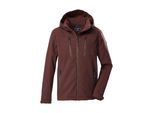 Softshelljacke KILLTEC "KOW 79 MN SFTSHLL JCKT", Herren, Gr. XXL, braun (mahagoni), Oberseite: 92% Polyester, 8% Elasthan.Rückseite: 100% Polyester, Jacken Softshelljacke, Wasser- und windabweisende Softshelljacke, abnehmbare Kapuze