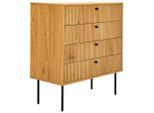 Carryhome Kommode , Eichefarben , Metall , 4 Schublade(n) Schubladen , 80x85x40 cm , Typenauswahl, Beimöbel erhältlich, stehend, In verschiedenen Grössen erhältlich , Kleinmöbel, Kommoden, Kommoden