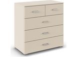 Kommode RAUCH "Gamma", beige (champagner), B:80cm H:81cm T:42cm, Holzwerkstoff, Sideboards, Kommode, mit fünf geräumigen Schubladen in verschiedenen Größen MADE IN GERMANY