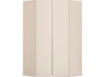 Eckkleiderschrank OTTO HOME "Kleiderschrank Schrank Ankleidezimmer Schlafzimmer Garderobe AGORDO", beige (beige (champagner)), B:117cm H:229cm T:117cm, Holzwerkstoff, Schränke, Eckkleiderschrank, voll ausgestattet mit großzügigem Stauraum, 2 Höhen MADE IN GERMANY