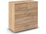 Kommode RAUCH "Gamma", eiche sonoma, B:80cm H:81cm T:42cm, Holzwerkstoff, Sideboards, Kommode, mit fünf geräumigen Schubladen in verschiedenen Größen MADE IN GERMANY