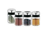 WMF Gewürzdosenset, Metall, Keramik, 4-teilig, 9.5 cm, lebensmittelecht, Küchenzubehör, Vorratsbehälter, Gewürzgläser