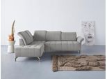 Ecksofa HOME AFFAIRE "Fresh L-Form", grau (hellgrau), B:260cm H:79cm T:220cm, 100% Polyester, Sofas, Ecksofa, Federkern, wahlweise Kopfteilverstellung und motorischer Vorziehsitz
