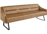 Essbank MUSTERRING "JustB SP500", gelb (kurkuma), B:232cm H:86cm T:70cm, Sitzbänke, Essbank, Metallkufe schwarz, verschiedene Farben, Breite 220 oder 250 cm