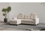 Ecksofa HOME AFFAIRE "Varese", beige (creme), B:239cm H:91cm T:164cm, 100% Polyester, Sofas, Ecksofa, wahlweise mit Bettfunktion und Bettkasten