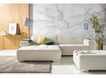 Ecksofa HOME AFFAIRE "Sapporo L-Form", beige (linen), B:293cm H:78cm T:172cm, Struktur fein (100% Polyester);Luxus-Microfaser weich (90% Polyester, 10% Polyacryl);Struktur imprägniert (100% Polyester), Sofas, Ecksofa, wahlweise Bettfunktion oder Sitztiefenverstellung, Federkern