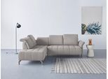 Ecksofa HOME AFFAIRE "Fresh L-Form", silber, B:260cm H:79cm T:220cm, 98% Polyester 2% Polyamid, Sofas, Ecksofa, Federkern, wahlweise Kopfteilverstellung und motorischer Vorziehsitz