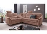 Ecksofa HOME AFFAIRE "Cardoso L-Form", braun, B:249cm H:90cm T:209cm, Luxus-Microfaser Lederoptik (100% Polyester);Luxus-Microfaser (100% Polyester);Luxus-Microfaser ALTARA NUBUCK (100% Polyester);Struktur (100% Polyester), Sofas, Ecksofa, Federkern, wahlweise mit Bett, Schubkasten, teilweise Relaxfunktion