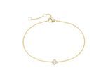 Armband LUIGI MERANO "Mittelteil Blüte, mit funkelnden Brillanten, Gold 585", gold, Armbänder, Damen, 19cm, Gelbgold 585, Armband