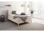Boxspringbett OTTO HOME "Jelle", beige (natur), B:161cm L:216cm, Komplettbetten, Boxspringbett, zertifizierte, recycelte Bezugsstoffe, verschiedene Ausführungen