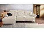 Ecksofa HOME AFFAIRE "Manhattan L-Form", beige (creme), B:270cm H:102cm T:168cm, Kunstleder SOFTLUX;Flachgewebe (100% Polyester);Struktur (100% Polyester), Sofas, Ecksofa, 2 Sitze mit elektrischer Relaxfunktion, verstellbare Armlehnen