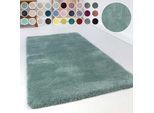 Hochflor-Teppich ESPRIT "Relaxx ESP-4150" Gr. 1, blau (türkis, grau), B:70cm H:25mm L:140cm, Kunstfaser, Teppiche, Wohnzimmer, sehr große Farbauswahl, weicher dichter Hochflor