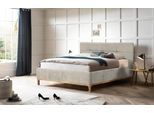 Polsterbett HOME AFFAIRE "Noan", beige, B:158cm H:118cm L:218cm, Betten, Polsterbett, Bettkasten, Lattenrahmen mit Gasdruckfedern, auch mit 7-Zonen-Matratze