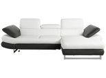 Ecksofa COTTA "Solution L-Form", grau (grau, altweiß), B:286cm H:73cm T:167cm, Sofas, Ecksofa, mit Arm- & Kopfteilverstellung, wahlweise mit Bettfunktion