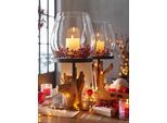 Windlicht HEINE HOME, braun (braun, natur), B:23cm H:48cm T:23cm, Kerzenhalter, Geschenkartikel Windlicht Kerzenhalter
