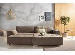 Ecksofa HOME AFFAIRE "Sapporo L-Form", braun (cappuccino), B:293cm H:78cm T:172cm, Struktur fein (100% Polyester);Luxus-Microfaser weich (90% Polyester, 10% Polyacryl);Struktur imprägniert (100% Polyester), Sofas, Ecksofa, wahlweise Bettfunktion oder Sitztiefenverstellung, Federkern