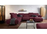 Wohnlandschaft HOME AFFAIRE "Manhattan U-Form", lila (chianti), B:345cm H:102cm T:247cm, Luxus Microfaser2 (90% Polyester, 10% Polyamid);Flachgewebe (100% Polyester);Luxus-Microfaser1 (100% Polyester), Sofas, Wohnlandschaft, 2 Sitze mit elektrischer Relaxfunktion, verstellbare Armlehnen